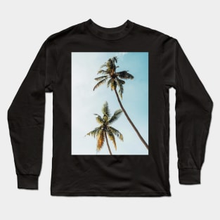 Tropical landscape palms, Sky, Nature print Long Sleeve T-Shirt